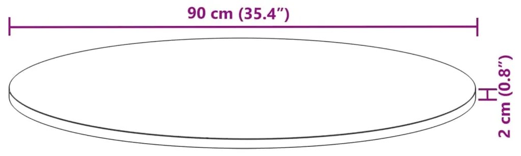 Tampo de mesa redondo Ø90x2 cm madeira de acácia maciça