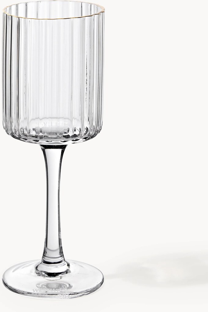 Copos de licor artesanais com rebordo dourado Aleo, conjunto de 4