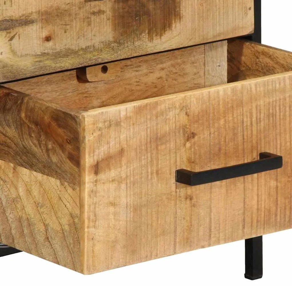 Gabinetes de Canto 2 pcs 40x35x50 cm Madeira Sólida Rústica de Manguei
