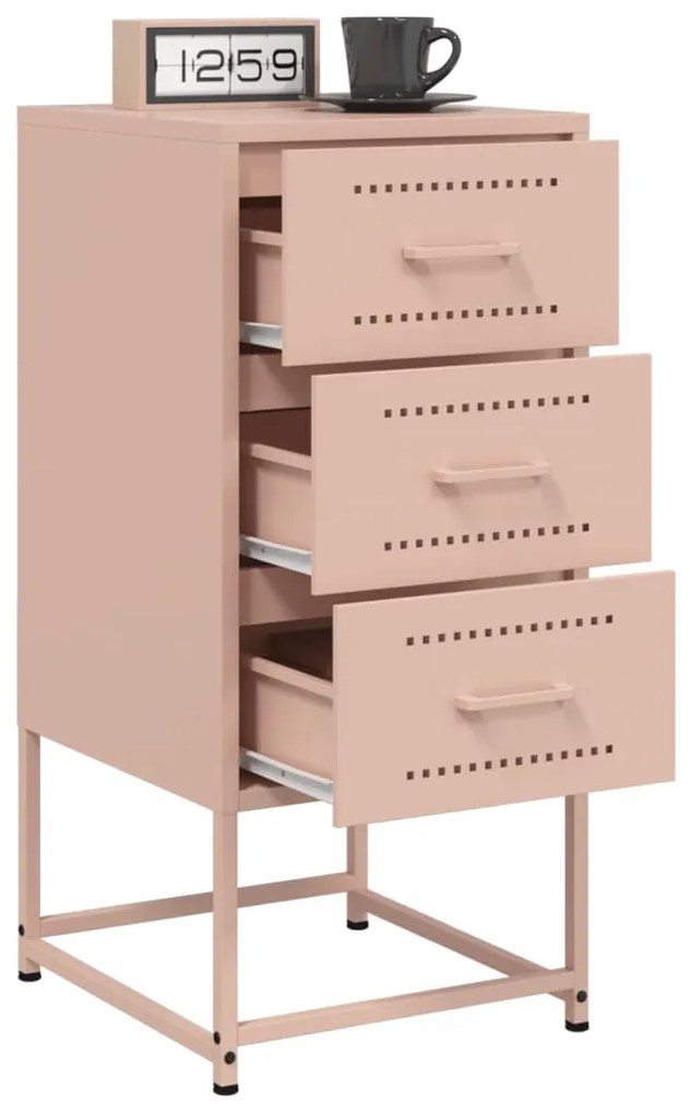 Mesa de cabeceira 36x39x78 cm aço rosa