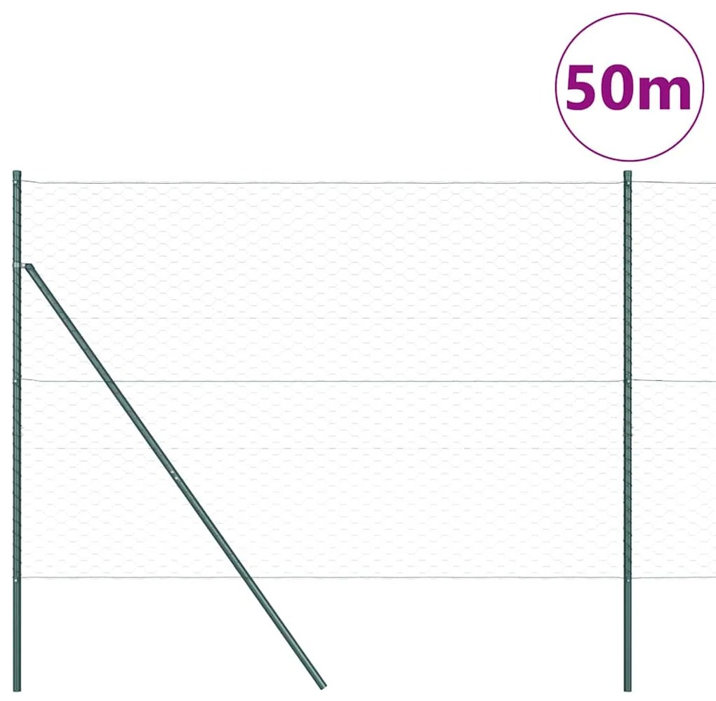 Cerca Hexagonal vidaXL Cinza 1.5x50 m Aço