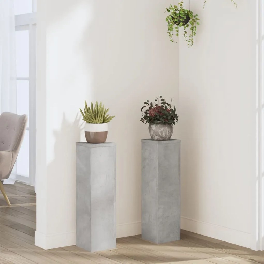 vidaXL Suportes p/ plantas 2 pcs 17x17x60 cm derivados de madeira