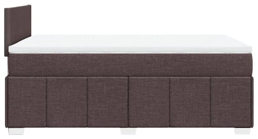 Cama boxspring com colchão 120x190 cm tecido castanho-escuro