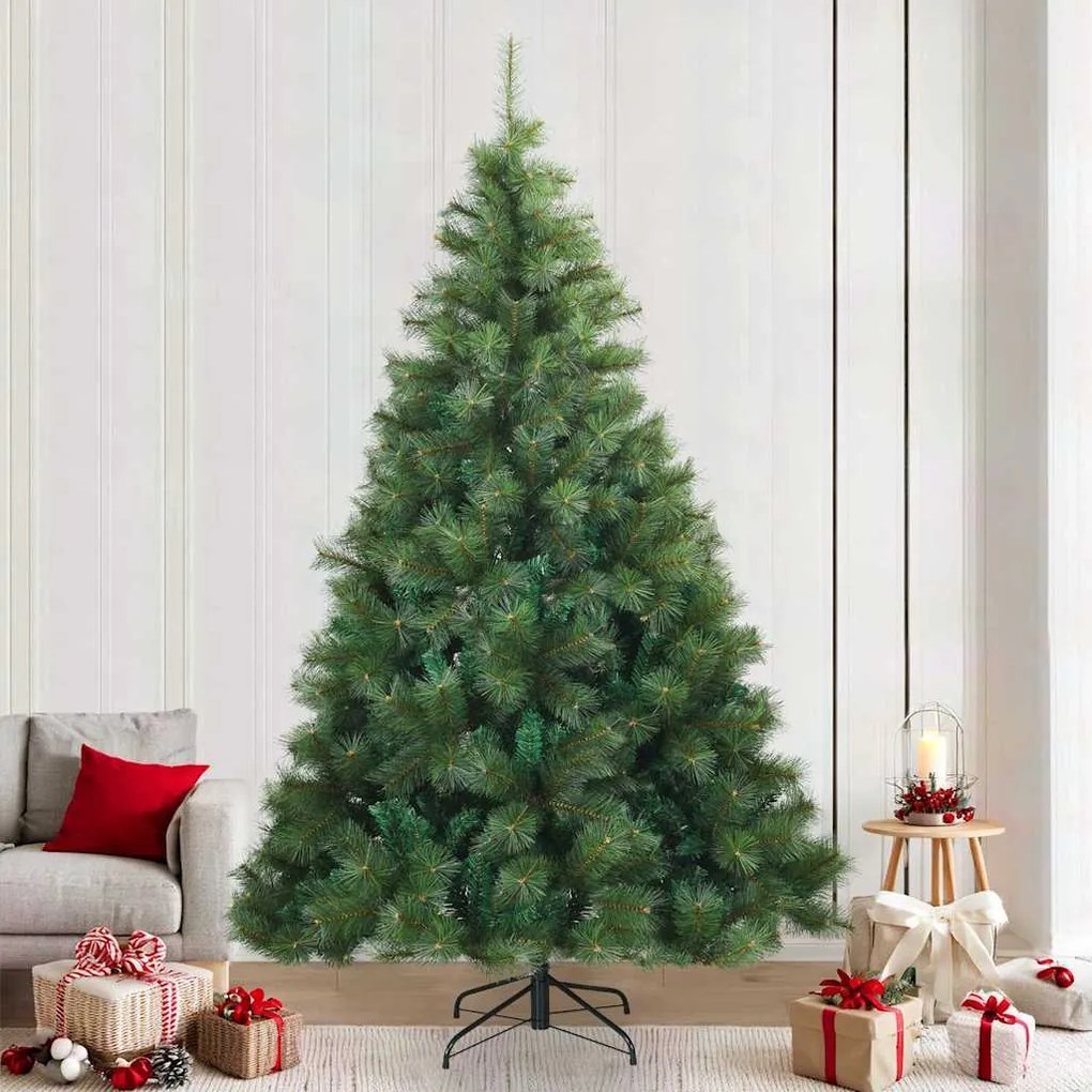 vidaXL Árvore de Natal Articulada Artificial Verde 240 cm PVC, aço
