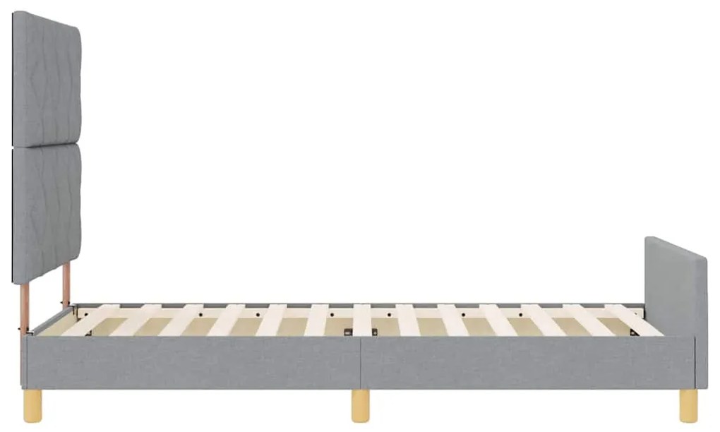 Cama vidaXL Cinza Claro 90x190 cm Tecido