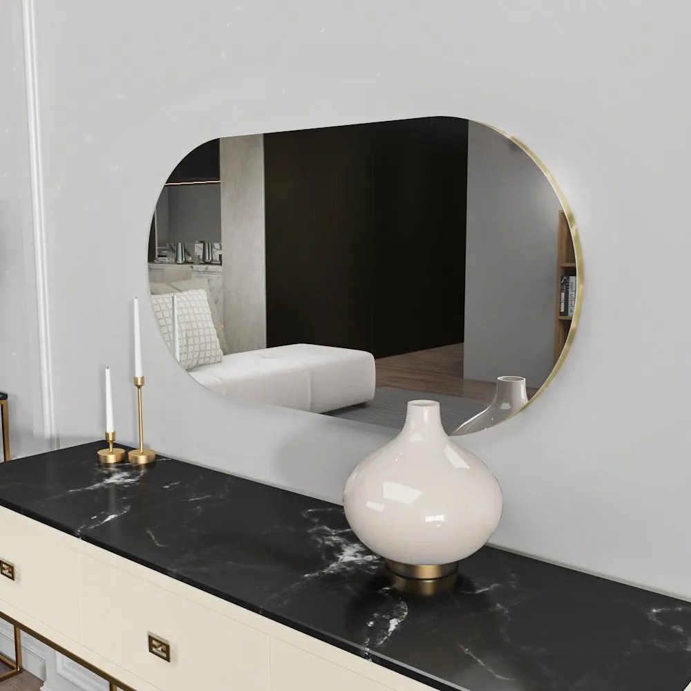Espelho Riors – Transparente Dourado – 45x85x2,2 cm