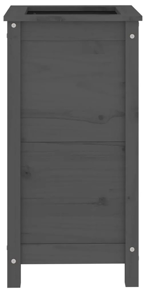 Vaso/floreira de jardim 40x40x78 cm pinho maciço cinzento