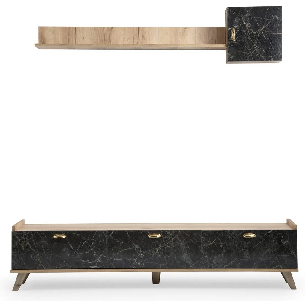 Unidade TV Sumer – Carvalho e Mármore – 178x34,6x44,8 cm