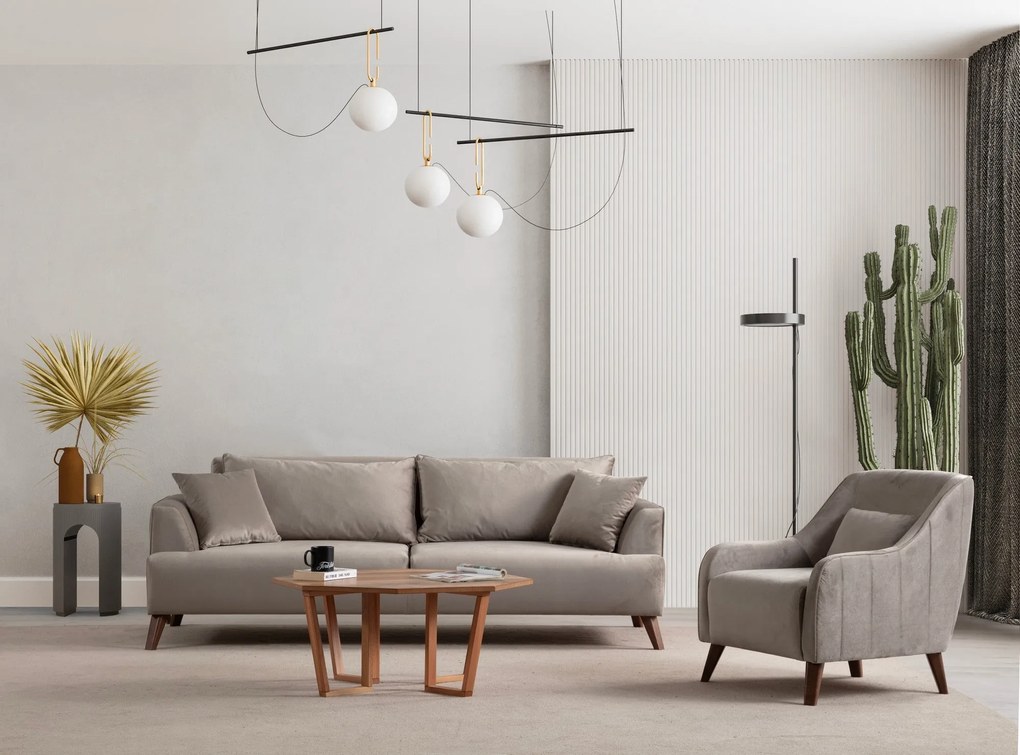 Cadeira Wing Buhara – Cinzento Claro – 60x81x72 cm