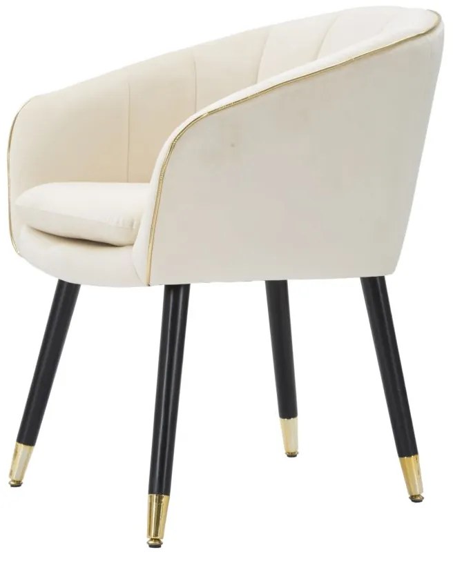 POLTRONA PARIS 62X58X78 CM CREME E DOURADO
