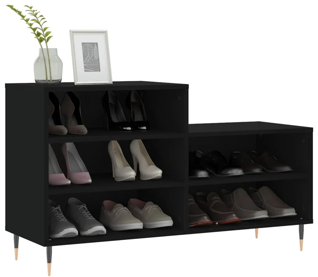 Sapateira 102x36x60 cm derivados de madeira preto