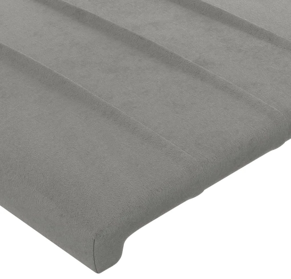 Cabeceira cama c/ abas veludo 103x16x118/128 cm cinzento-claro