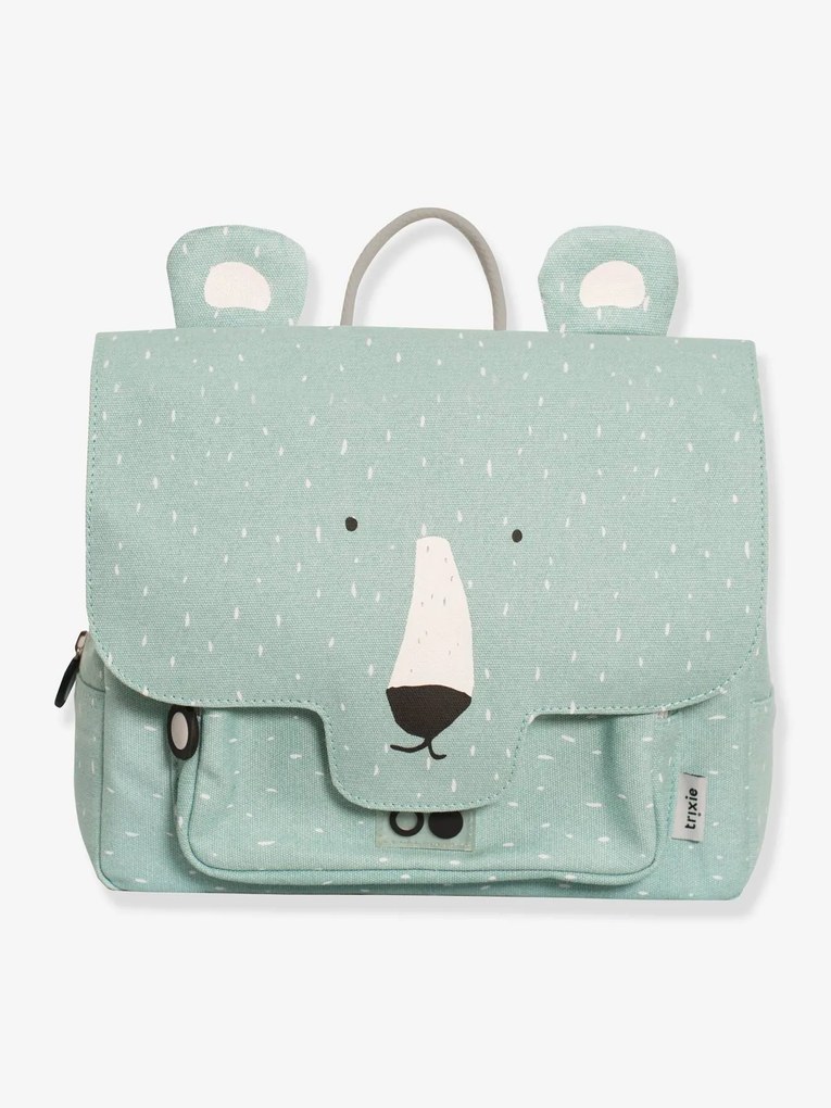 Mochila quadrada Satchel animal, da TRIXIE verde claro liso com motivo