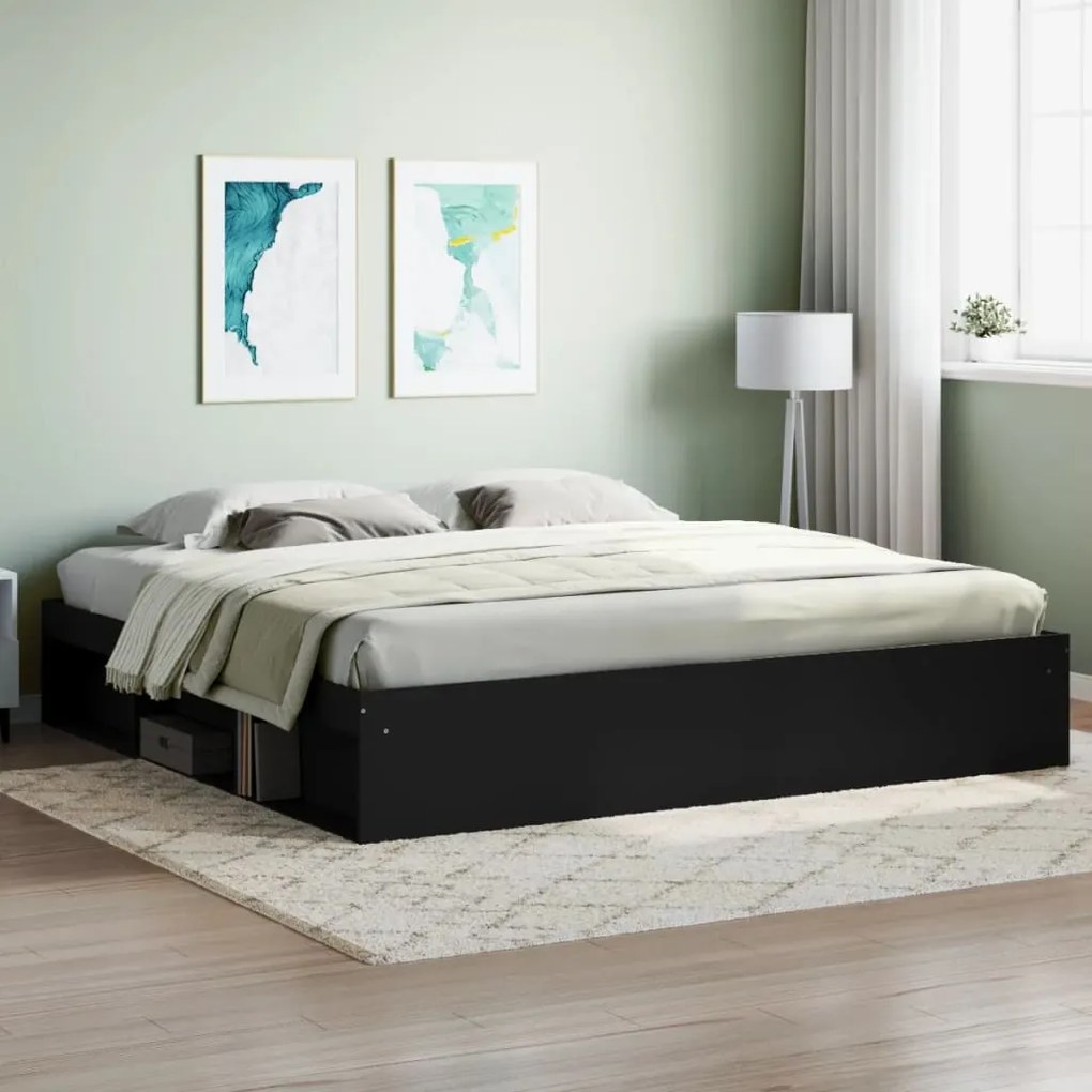 vidaXL Estrutura de cama 200x200 cm preto