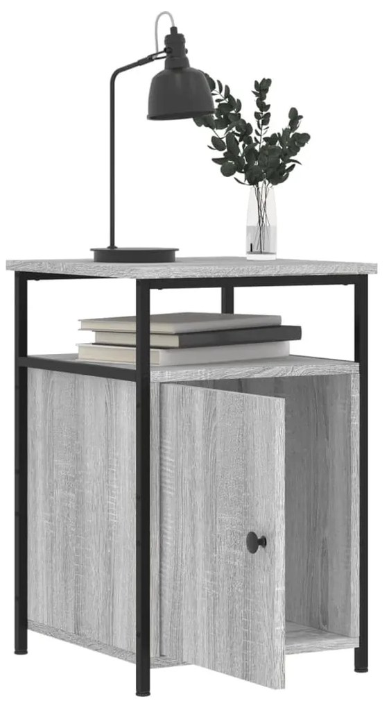 Mesas cabeceira 2 pcs 40x42x60cm deriv. madeira cinzento sonoma
