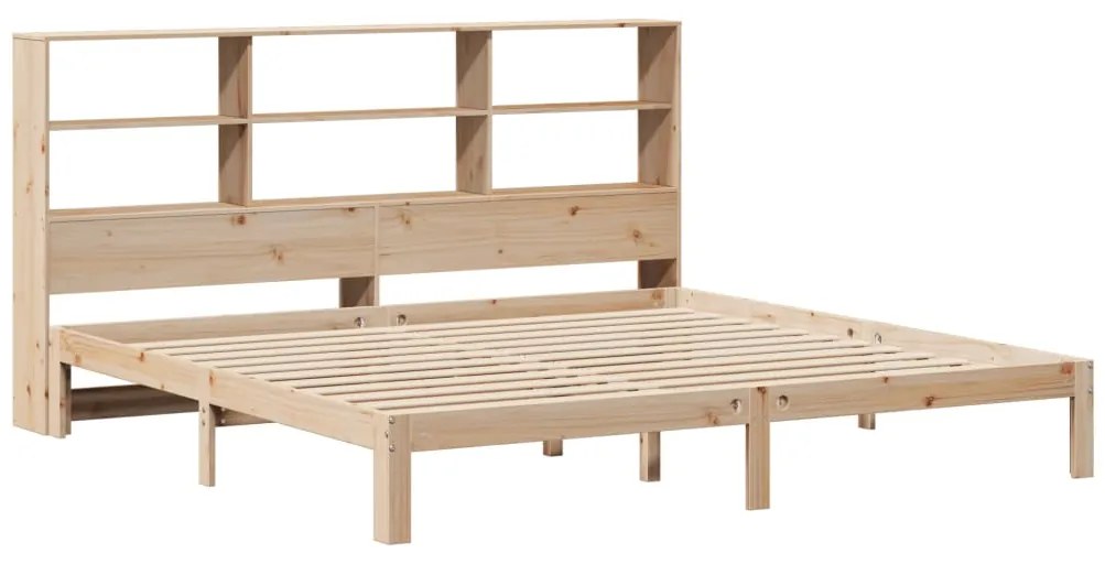 Cama com estante sem colchão 200x200 cm pinho maciço