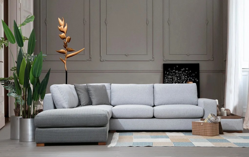 Sofá de Canto Loop – Cinzento Claro – 246 cm x 308 cm