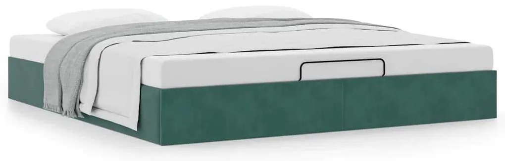 Estrutura de cama otomana sem colchão 180x200 cm verde escuro