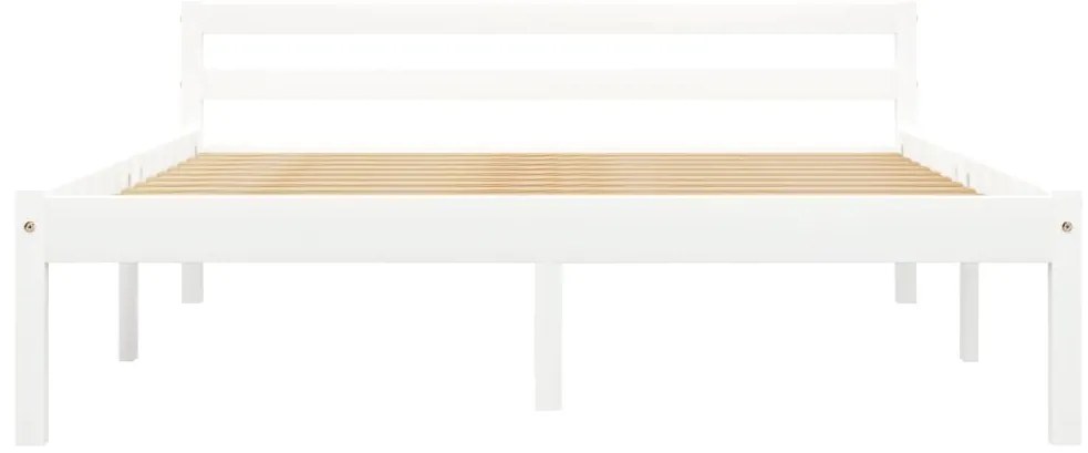 Estrutura de cama 140x200 cm madeira pinho maciço branco