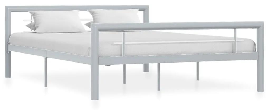284558 vidaXL Estrutura de cama 120x200 cm metal cinzento e branco