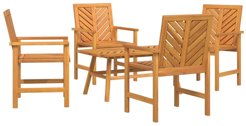 vidaXL Conjunto de Lounge de Jardim 5 pcs Castanho