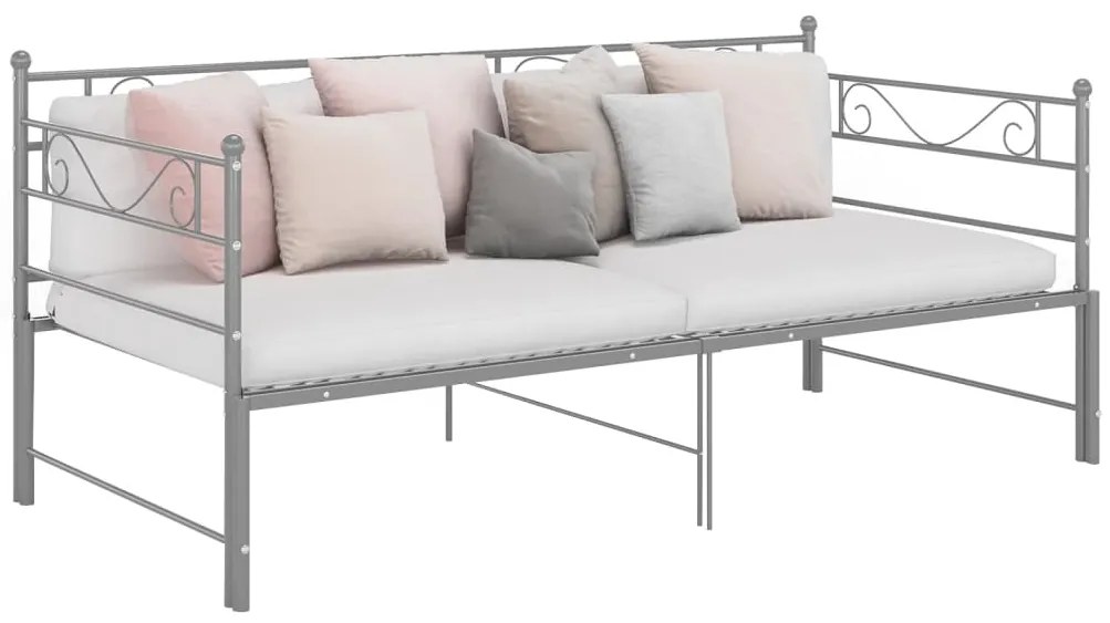 Estrutura sofá-cama de puxar 90x200 cm metal cinzento