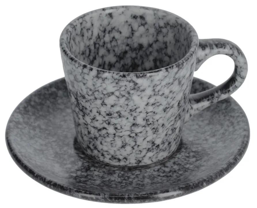 Kave Home - Chávena de café Airena com pires de cerâmica preto