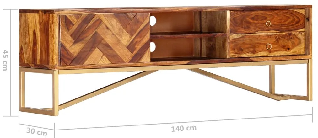 Móvel de TV 140x30x45 cm madeira de acácia maciça