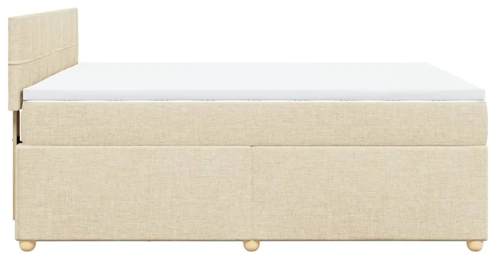 Cama com molas/colchão 140x200 cm tecido cor creme