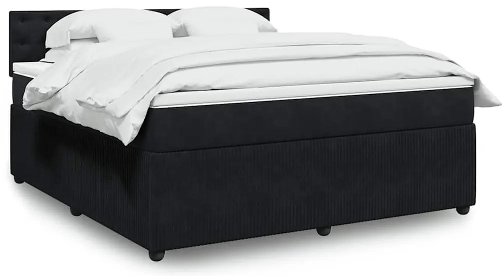 Cama com molas/colchão 180x200 cm veludo preto
