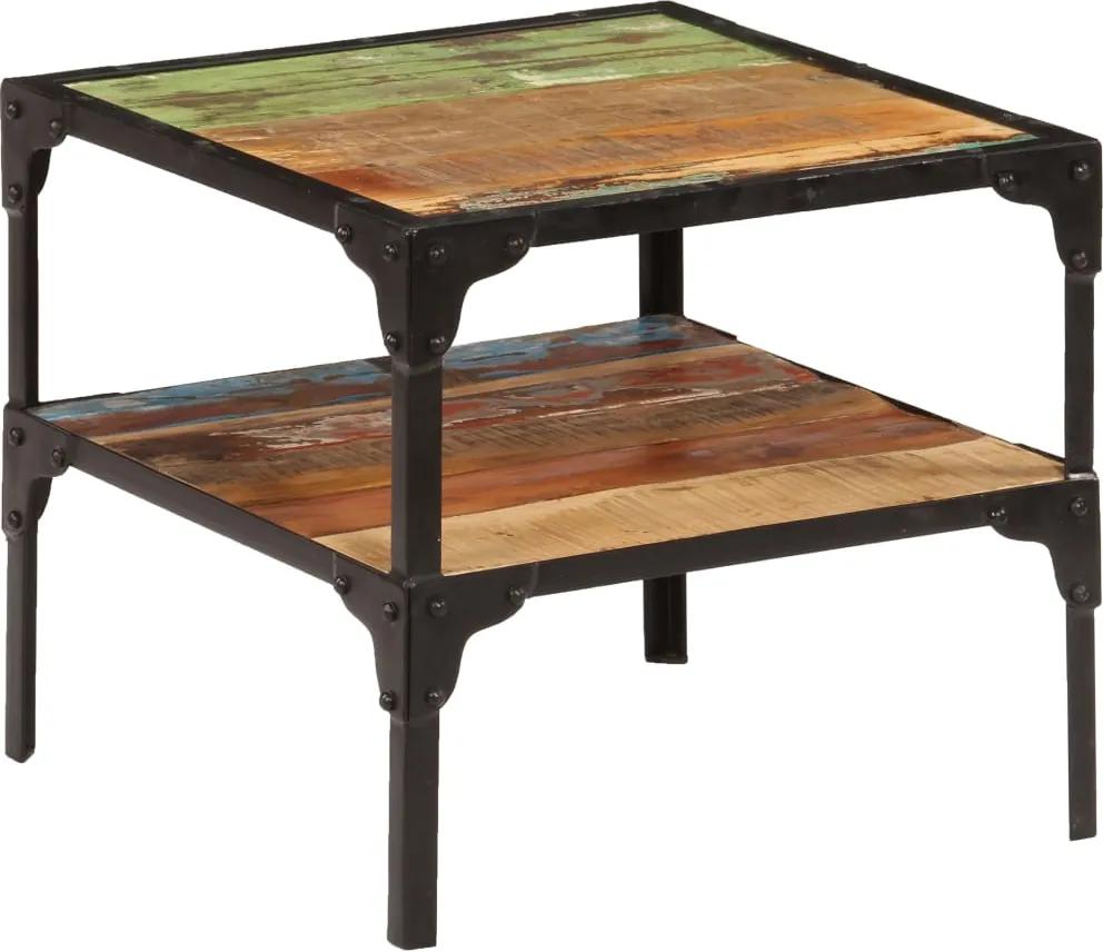 Mesa de apoio madeira reciclada maciça 45x45x40 cm