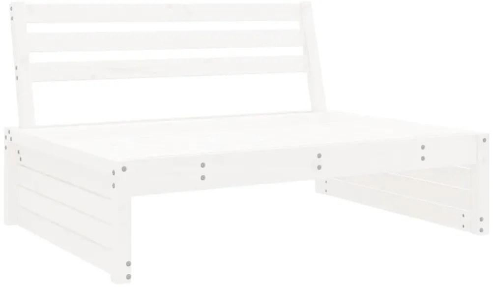2 pcs conjunto lounge de jardim madeira de pinho maciça branco