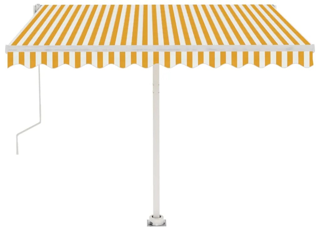 Toldo automático LED e sensor de vento 300x250cm amarelo/branco