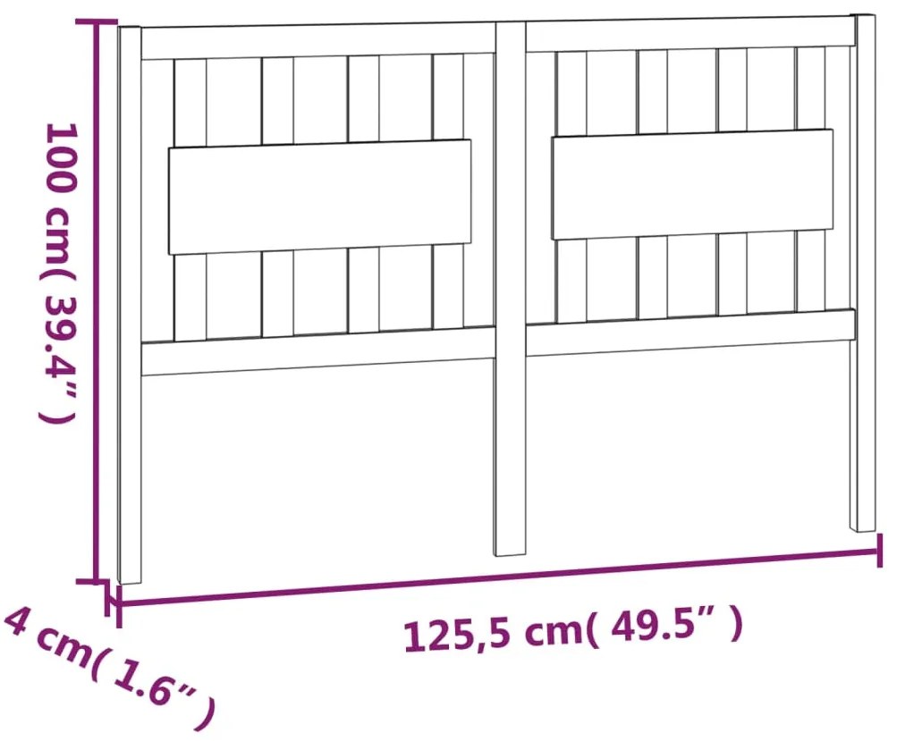 Cabeceira de cama 125,5x4x100 cm pinho maciço castanho mel