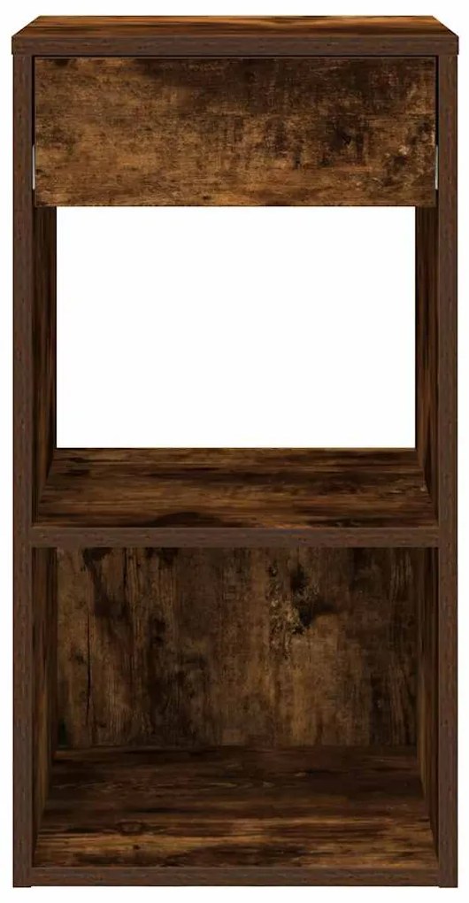 Mesa de cabeceira com gaveta 35x34x66,5 cm carvalho fumado