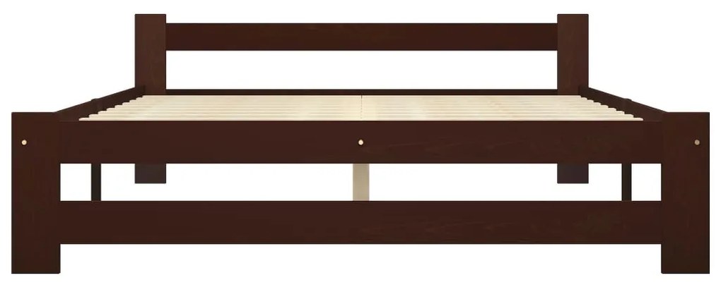 Estrutura de cama 180x200 cm pinho maciço castanho-escuro