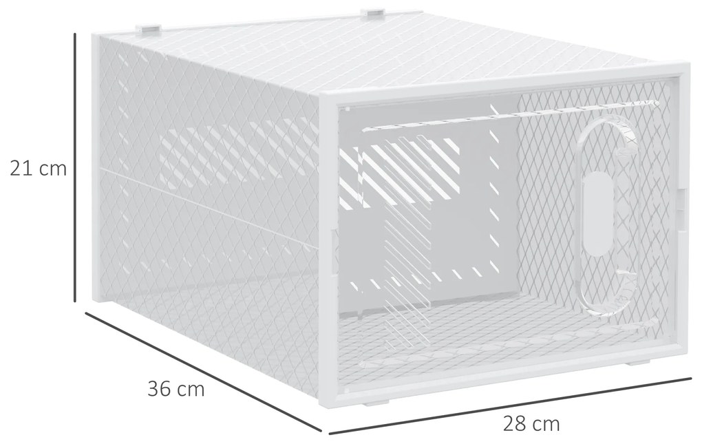 HOMCOM Armário Modular de Plástico Sapateira Modular com 8 Cubos Portas Magnéticas Organizador de Sapatos para Entrada Corredor Dormitório 28x36x21cm Transparente