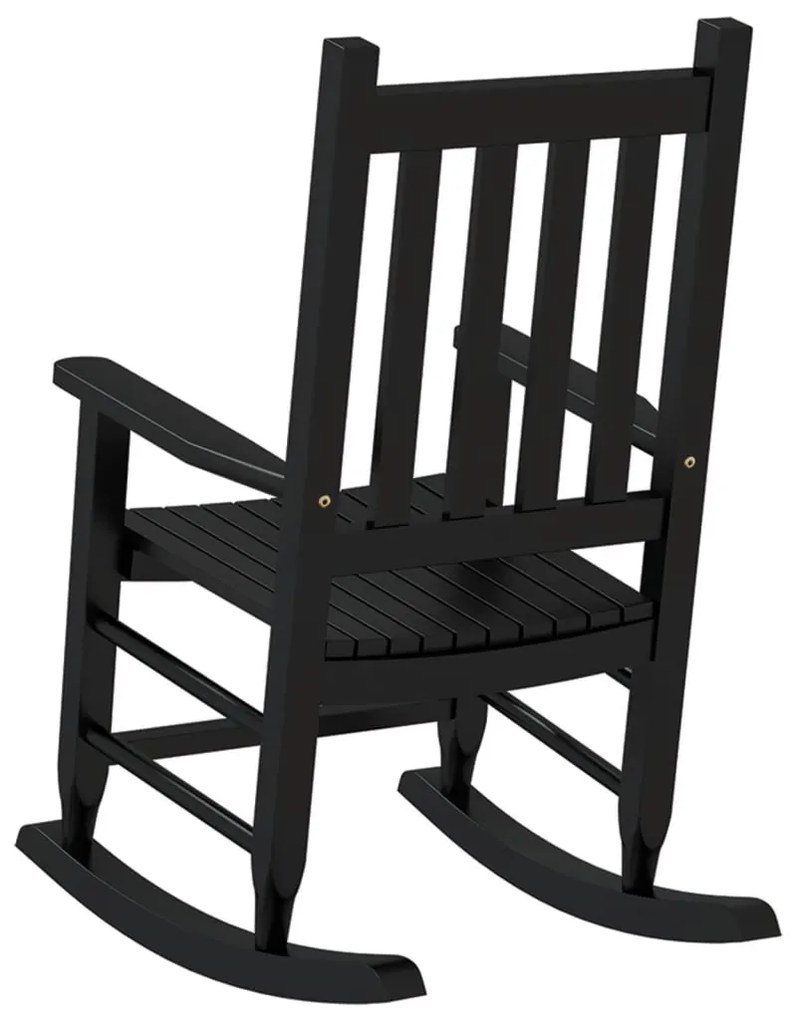Cadeiras de baloiço infantis 2 pcs álamo maciço preto