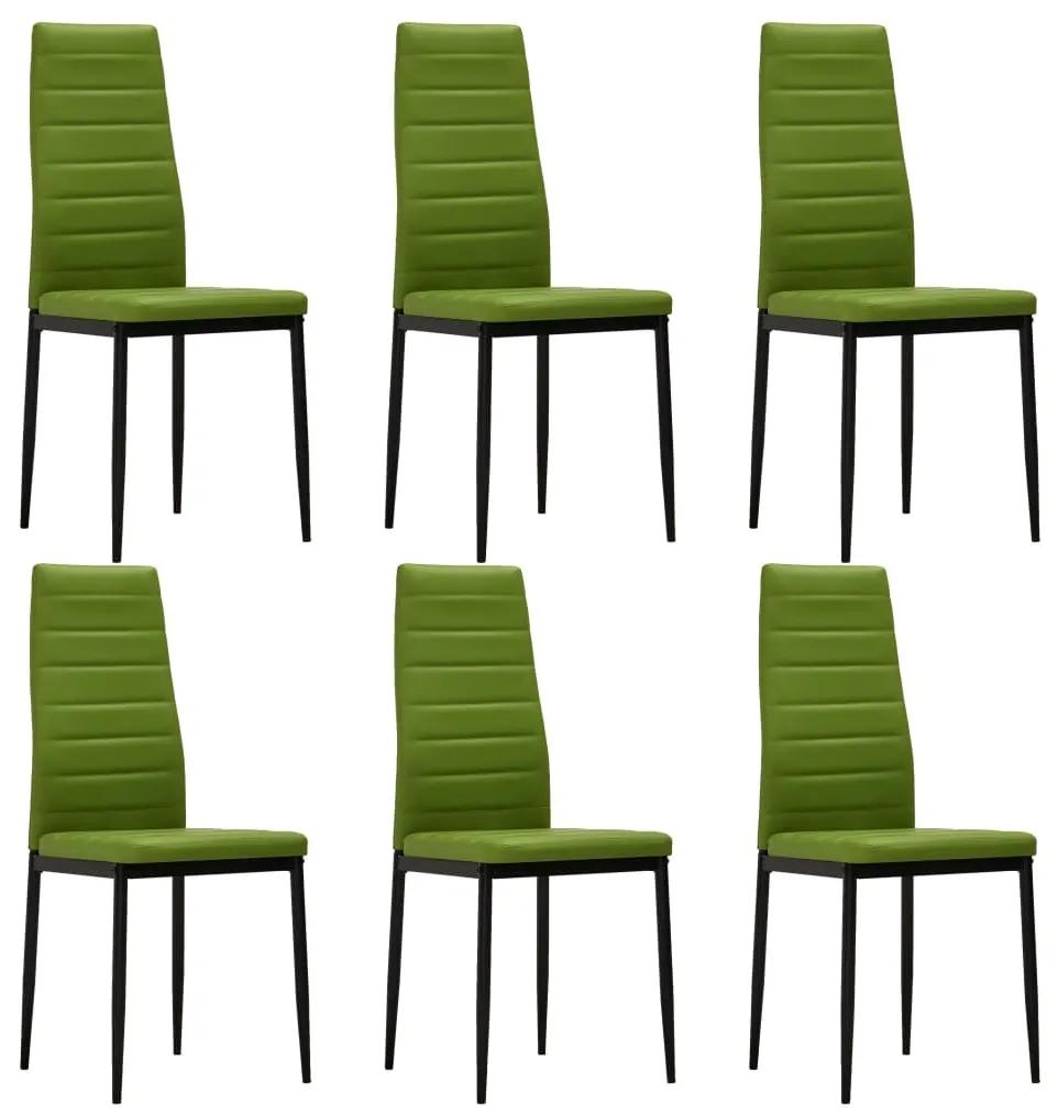 Cadeiras de jantar 6 pcs couro artificial verde lima