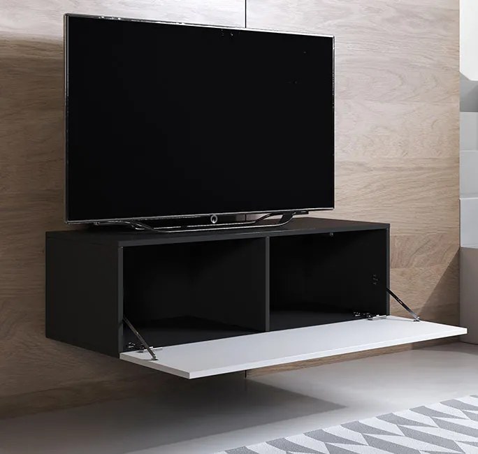 Móvel TV de Parede Rio de Mouro – 100x30 cm – Preto e Branco – Compact