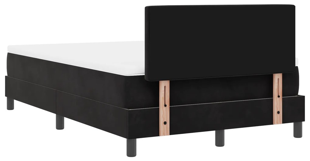 Cama Box Spring vidaXL com Colchão Preto 120x200 cm Veludo