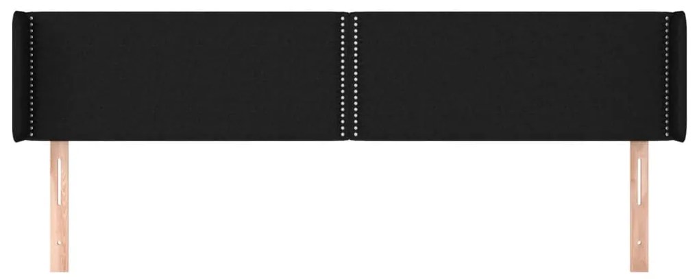 Cabeceira de cama c/ abas tecido 183x16x78/88 cm preto
