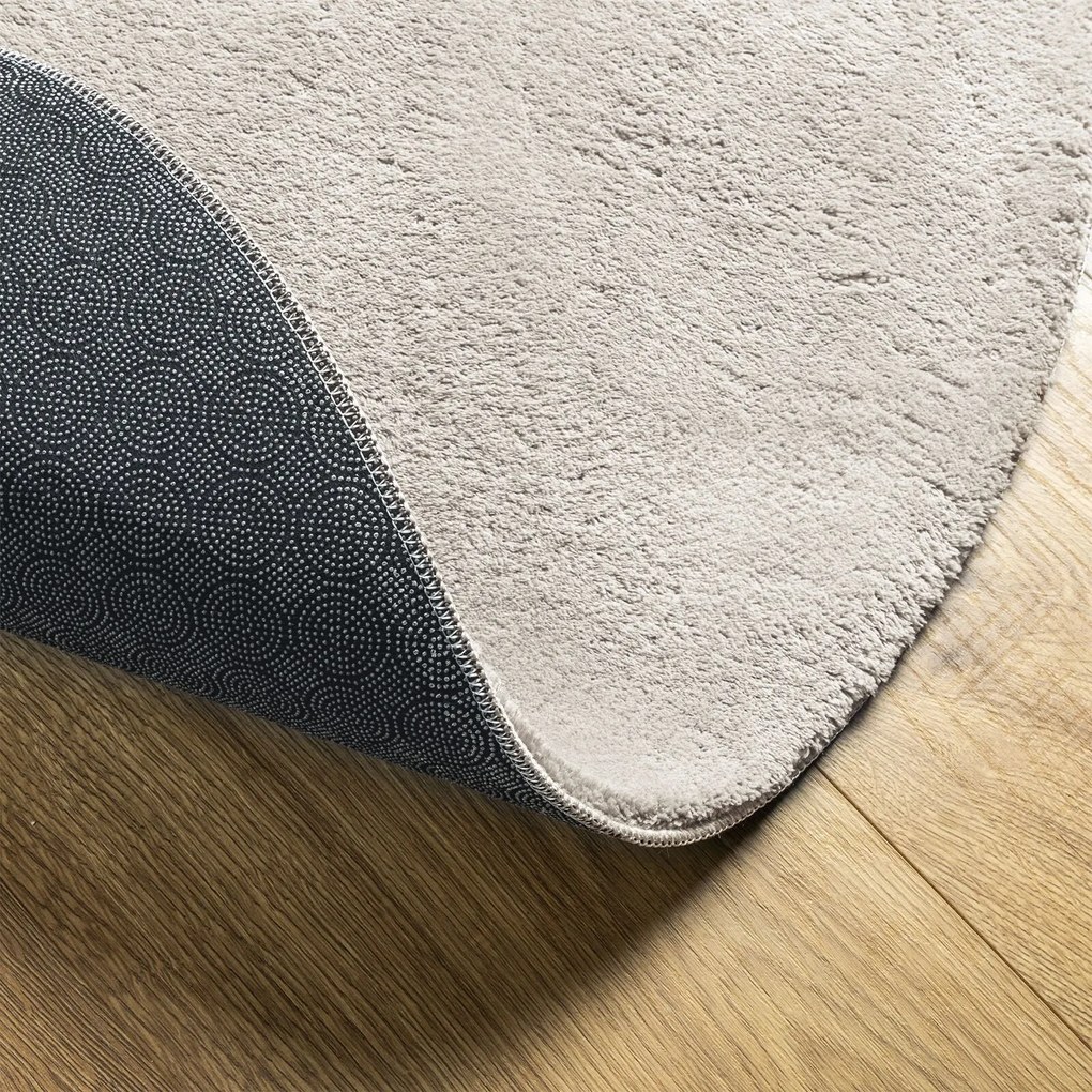 Tapete "HUARTE" de Pile Curto, Macio e Lavável, Areia 160x230 cm