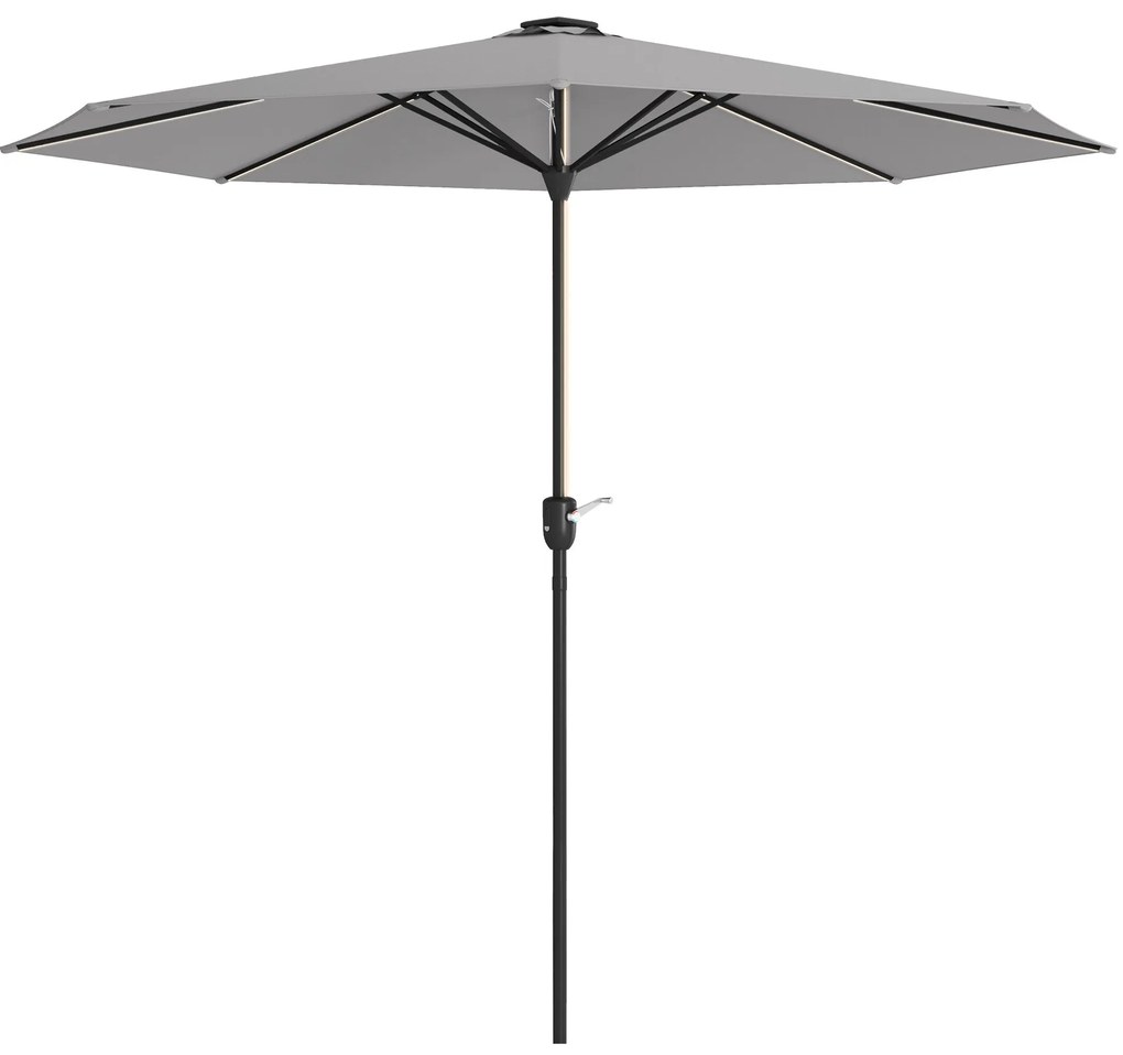 Chapéu de Sol de Jardim Ø265x240 cm Chapéu de Sol de Terraço com Luzes