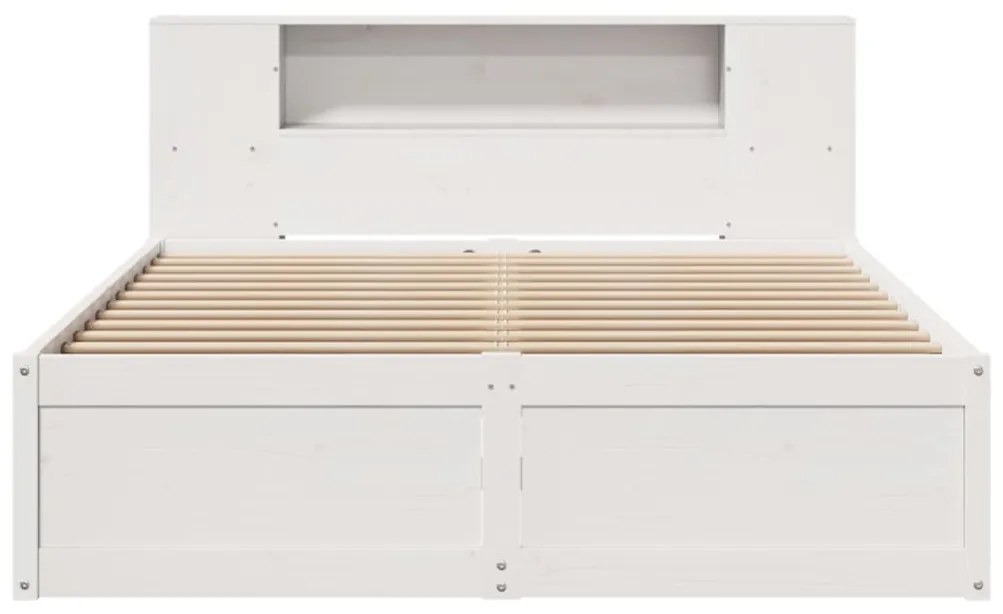 Cama sem colchão 120x190 cm madeira de pinho maciça branco