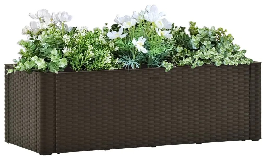 vidaXL Vaso/floreira c/ sistema rega automática 100x43x33cm cor moca