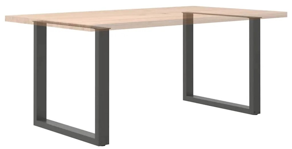 Pés para mesa de jantar em formato de U, 2 peças, antracite, 80x(72-73