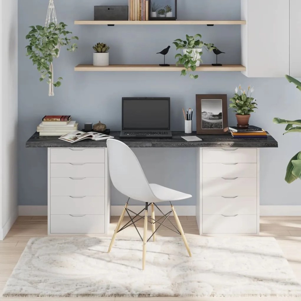 3156452 vidaXL Tampo de mesa 180x40x4 cm carvalho tratado cinza-escuro