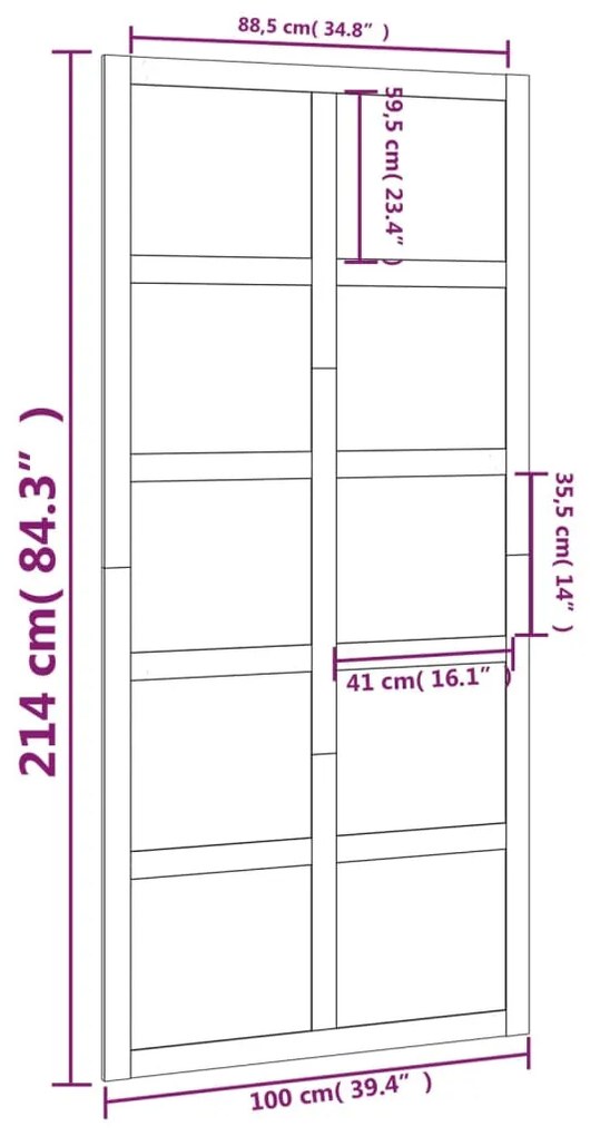 Porta de celeiro 100x1,8x214 cm madeira de pinho maciça branco