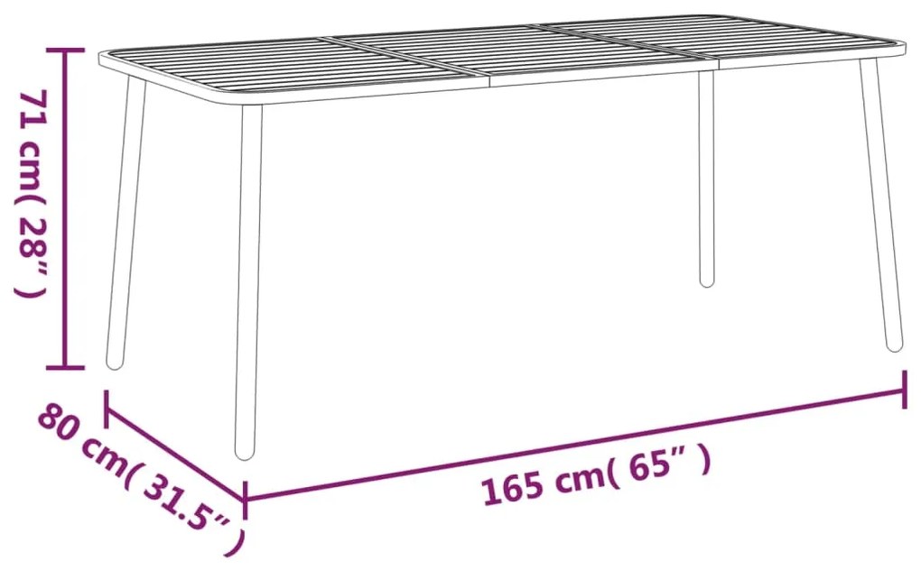 9 pcs conjunto de jantar para jardim aço antracite